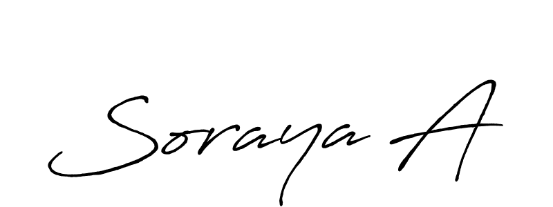 Make a beautiful signature design for name Soraya A. With this signature (Antro_Vectra_Bolder) style, you can create a handwritten signature for free. Soraya A signature style 7 images and pictures png