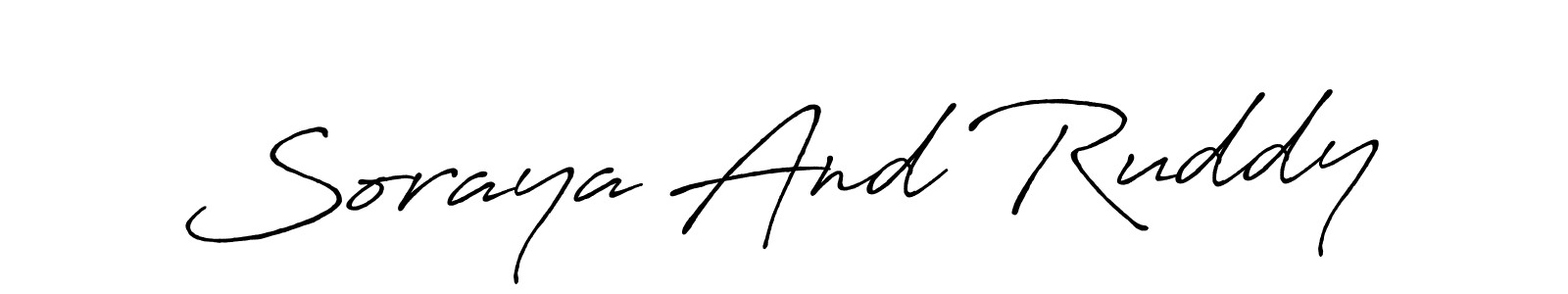 Use a signature maker to create a handwritten signature online. With this signature software, you can design (Antro_Vectra_Bolder) your own signature for name Soraya And Ruddy. Soraya And Ruddy signature style 7 images and pictures png