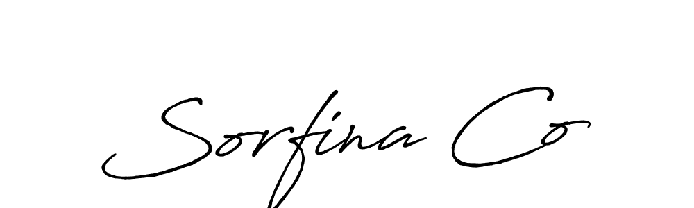 How to make Sorfina Co signature? Antro_Vectra_Bolder is a professional autograph style. Create handwritten signature for Sorfina Co name. Sorfina Co signature style 7 images and pictures png