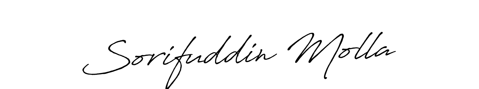 Create a beautiful signature design for name Sorifuddin Molla. With this signature (Antro_Vectra_Bolder) fonts, you can make a handwritten signature for free. Sorifuddin Molla signature style 7 images and pictures png