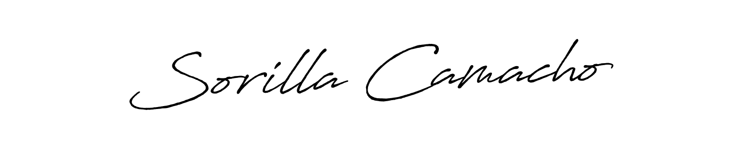 How to make Sorilla Camacho name signature. Use Antro_Vectra_Bolder style for creating short signs online. This is the latest handwritten sign. Sorilla Camacho signature style 7 images and pictures png