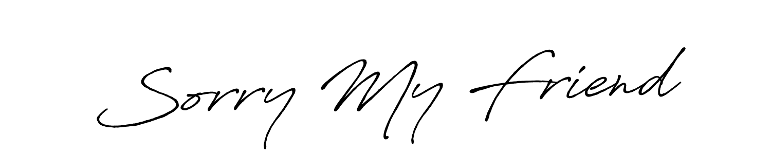 How to make Sorry My Friend signature? Antro_Vectra_Bolder is a professional autograph style. Create handwritten signature for Sorry My Friend name. Sorry My Friend signature style 7 images and pictures png