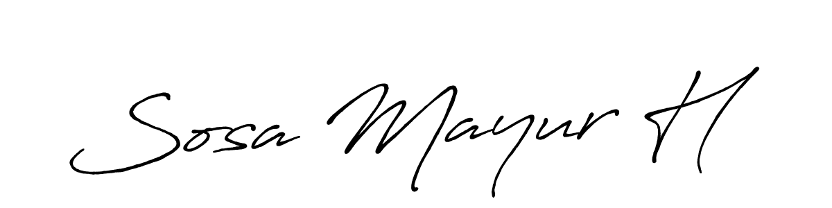 Similarly Antro_Vectra_Bolder is the best handwritten signature design. Signature creator online .You can use it as an online autograph creator for name Sosa Mayur H. Sosa Mayur H signature style 7 images and pictures png