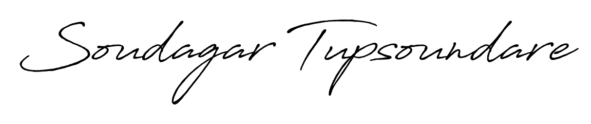 Practice writing Soudagar Tupsoundare with the flow of Antro_Vectra_Bolder lettering. A fantastic source of inspiration for developing your personal signature style. Soudagar Tupsoundare signature style 7 images and pictures png