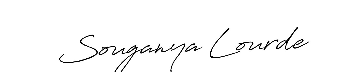 Souganya Lourde stylish signature style. Best Handwritten Sign (Antro_Vectra_Bolder) for my name. Handwritten Signature Collection Ideas for my name Souganya Lourde. Souganya Lourde signature style 7 images and pictures png