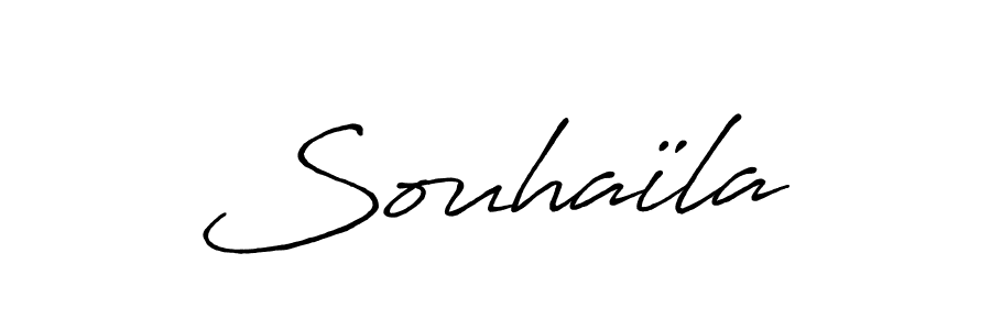 How to make Souhaïla name signature. Use Antro_Vectra_Bolder style for creating short signs online. This is the latest handwritten sign. Souhaïla signature style 7 images and pictures png