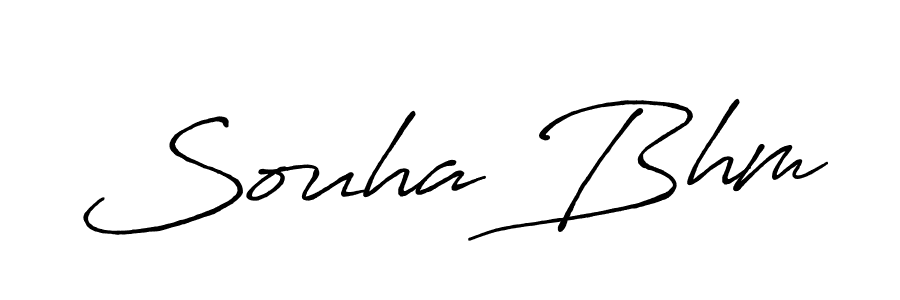Use a signature maker to create a handwritten signature online. With this signature software, you can design (Antro_Vectra_Bolder) your own signature for name Souha Bhm. Souha Bhm signature style 7 images and pictures png