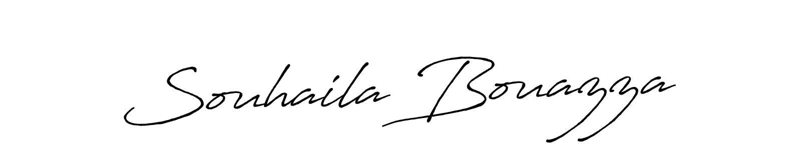 How to make Souhaila Bouazza name signature. Use Antro_Vectra_Bolder style for creating short signs online. This is the latest handwritten sign. Souhaila Bouazza signature style 7 images and pictures png