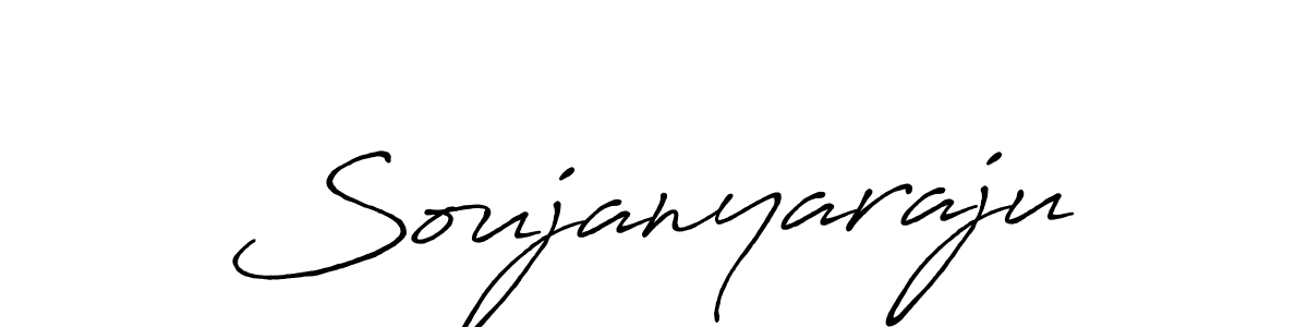 Create a beautiful signature design for name Soujanyaraju. With this signature (Antro_Vectra_Bolder) fonts, you can make a handwritten signature for free. Soujanyaraju signature style 7 images and pictures png