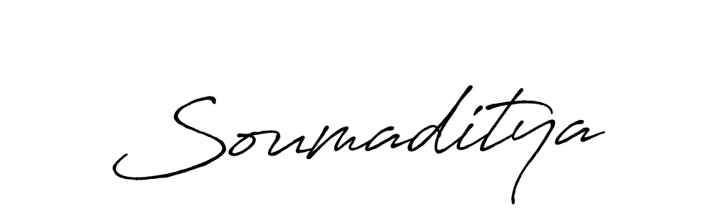 Create a beautiful signature design for name Soumaditya. With this signature (Antro_Vectra_Bolder) fonts, you can make a handwritten signature for free. Soumaditya signature style 7 images and pictures png