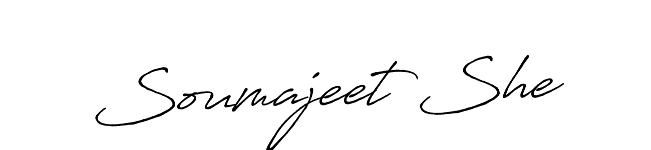 Also we have Soumajeet She name is the best signature style. Create professional handwritten signature collection using Antro_Vectra_Bolder autograph style. Soumajeet She signature style 7 images and pictures png