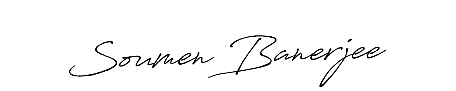 How to make Soumen Banerjee name signature. Use Antro_Vectra_Bolder style for creating short signs online. This is the latest handwritten sign. Soumen Banerjee signature style 7 images and pictures png