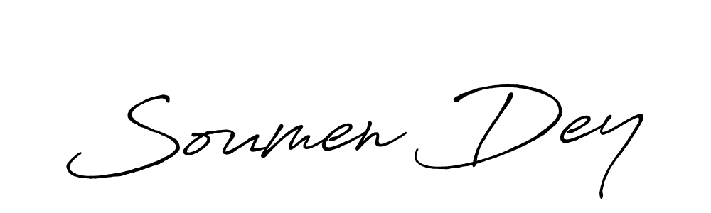 How to make Soumen Dey name signature. Use Antro_Vectra_Bolder style for creating short signs online. This is the latest handwritten sign. Soumen Dey signature style 7 images and pictures png