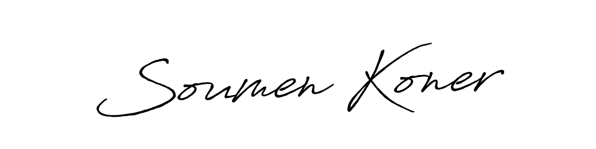Soumen Koner stylish signature style. Best Handwritten Sign (Antro_Vectra_Bolder) for my name. Handwritten Signature Collection Ideas for my name Soumen Koner. Soumen Koner signature style 7 images and pictures png