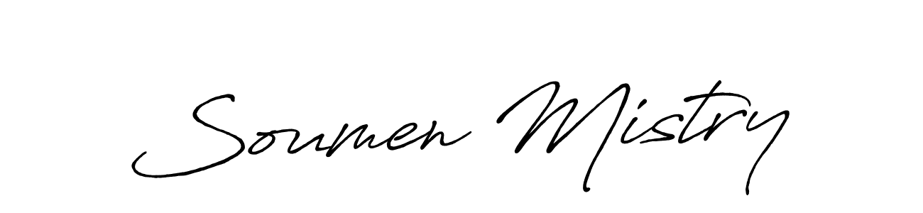 Create a beautiful signature design for name Soumen Mistry. With this signature (Antro_Vectra_Bolder) fonts, you can make a handwritten signature for free. Soumen Mistry signature style 7 images and pictures png