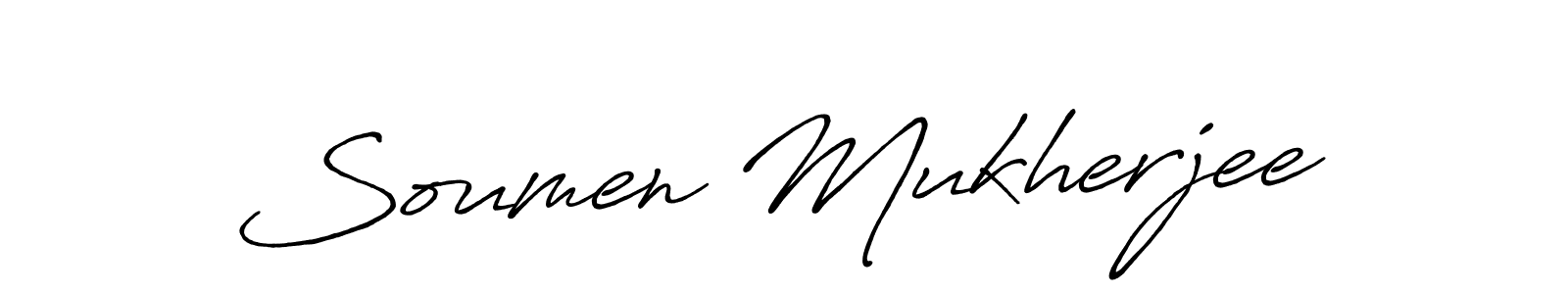 How to make Soumen Mukherjee name signature. Use Antro_Vectra_Bolder style for creating short signs online. This is the latest handwritten sign. Soumen Mukherjee signature style 7 images and pictures png