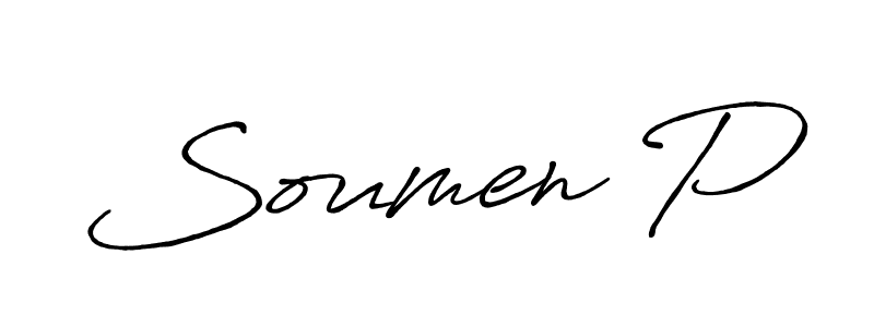This is the best signature style for the Soumen P name. Also you like these signature font (Antro_Vectra_Bolder). Mix name signature. Soumen P signature style 7 images and pictures png