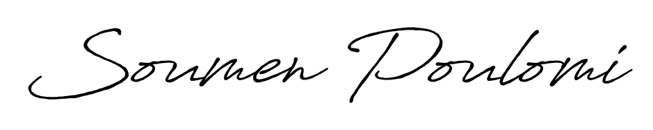 Transform the name Soumen Poulomi into a signature masterpiece using Antro_Vectra_Bolder font. Ideal for photographers, artists, and creators looking for watermarks. Soumen Poulomi signature style 7 images and pictures png