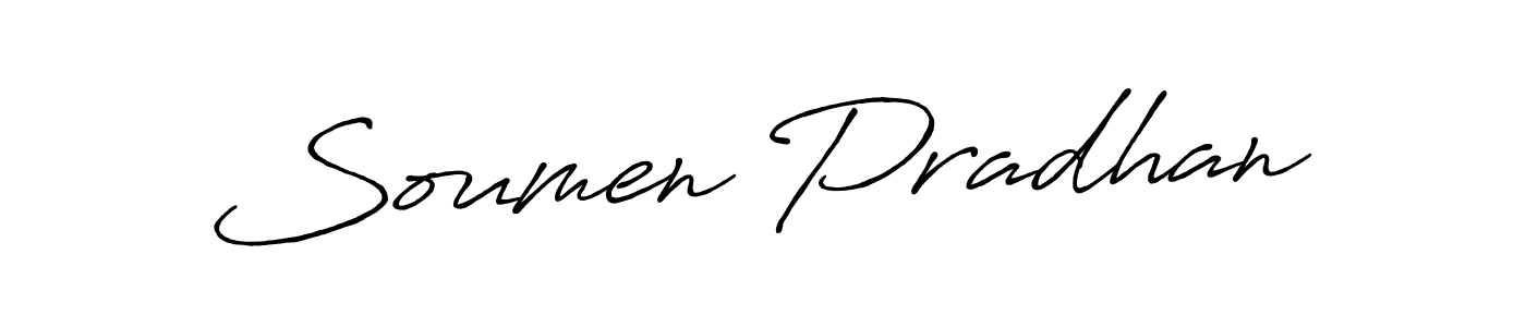 Make a beautiful signature design for name Soumen Pradhan. With this signature (Antro_Vectra_Bolder) style, you can create a handwritten signature for free. Soumen Pradhan signature style 7 images and pictures png