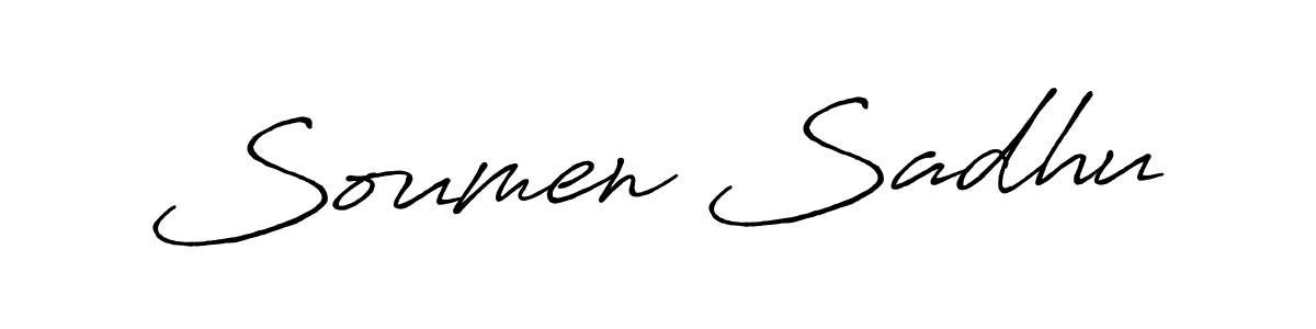 Make a beautiful signature design for name Soumen Sadhu. With this signature (Antro_Vectra_Bolder) style, you can create a handwritten signature for free. Soumen Sadhu signature style 7 images and pictures png