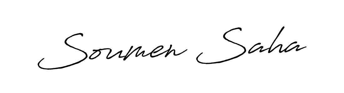 Make a beautiful signature design for name Soumen Saha. With this signature (Antro_Vectra_Bolder) style, you can create a handwritten signature for free. Soumen Saha signature style 7 images and pictures png