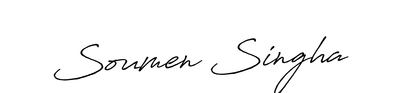 Design your own signature with our free online signature maker. With this signature software, you can create a handwritten (Antro_Vectra_Bolder) signature for name Soumen Singha. Soumen Singha signature style 7 images and pictures png