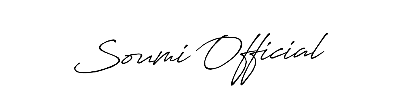 How to make Soumi Official name signature. Use Antro_Vectra_Bolder style for creating short signs online. This is the latest handwritten sign. Soumi Official signature style 7 images and pictures png