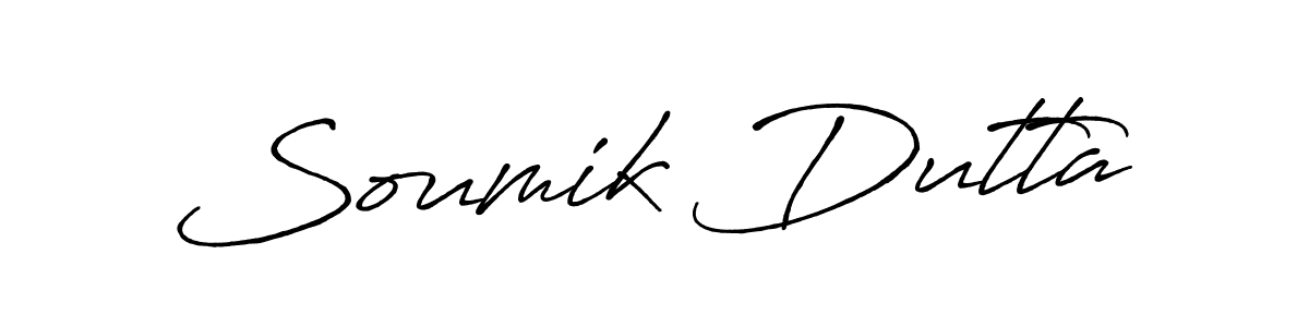 Make a beautiful signature design for name Soumik Dutta. With this signature (Antro_Vectra_Bolder) style, you can create a handwritten signature for free. Soumik Dutta signature style 7 images and pictures png