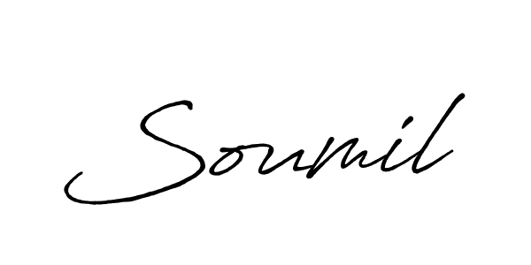 Create a beautiful signature design for name Soumil. With this signature (Antro_Vectra_Bolder) fonts, you can make a handwritten signature for free. Soumil signature style 7 images and pictures png