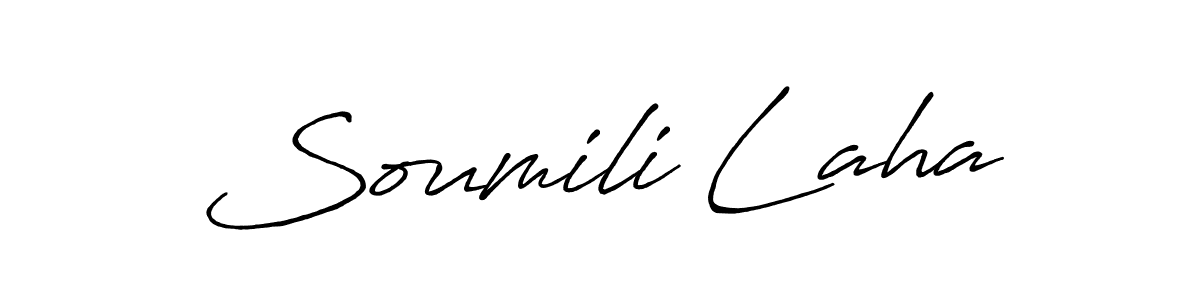 if you are searching for the best signature style for your name Soumili Laha. so please give up your signature search. here we have designed multiple signature styles  using Antro_Vectra_Bolder. Soumili Laha signature style 7 images and pictures png