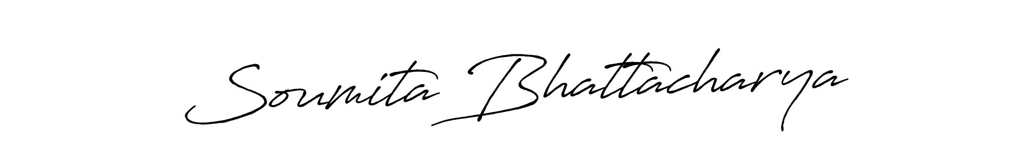 Create a beautiful signature design for name Soumita Bhattacharya. With this signature (Antro_Vectra_Bolder) fonts, you can make a handwritten signature for free. Soumita Bhattacharya signature style 7 images and pictures png