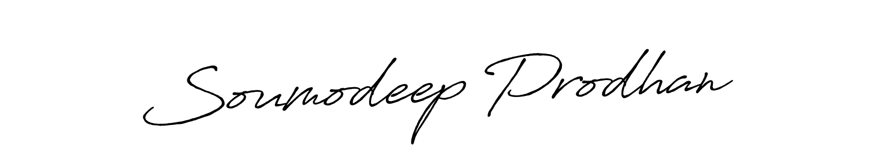 Make a beautiful signature design for name Soumodeep Prodhan. With this signature (Antro_Vectra_Bolder) style, you can create a handwritten signature for free. Soumodeep Prodhan signature style 7 images and pictures png