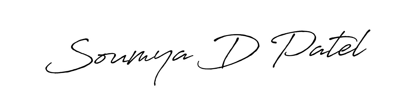 Create a beautiful signature design for name Soumya D Patel. With this signature (Antro_Vectra_Bolder) fonts, you can make a handwritten signature for free. Soumya D Patel signature style 7 images and pictures png