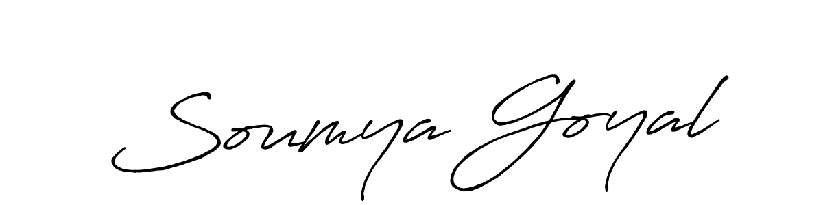You should practise on your own different ways (Antro_Vectra_Bolder) to write your name (Soumya Goyal) in signature. don't let someone else do it for you. Soumya Goyal signature style 7 images and pictures png