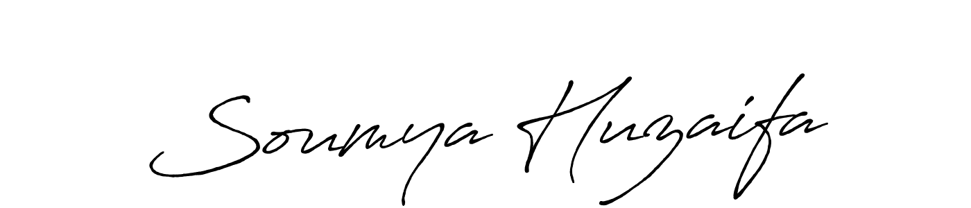 Create a beautiful signature design for name Soumya Huzaifa. With this signature (Antro_Vectra_Bolder) fonts, you can make a handwritten signature for free. Soumya Huzaifa signature style 7 images and pictures png