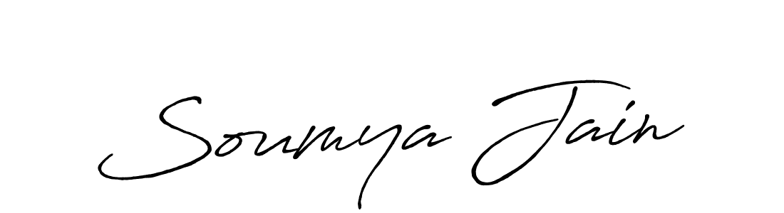 How to make Soumya Jain name signature. Use Antro_Vectra_Bolder style for creating short signs online. This is the latest handwritten sign. Soumya Jain signature style 7 images and pictures png