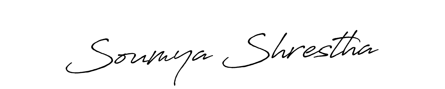 How to make Soumya Shrestha name signature. Use Antro_Vectra_Bolder style for creating short signs online. This is the latest handwritten sign. Soumya Shrestha signature style 7 images and pictures png