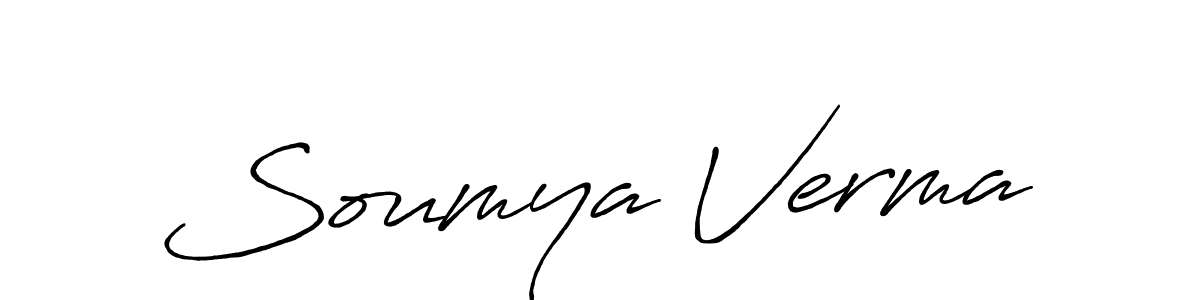 Design your own signature with our free online signature maker. With this signature software, you can create a handwritten (Antro_Vectra_Bolder) signature for name Soumya Verma. Soumya Verma signature style 7 images and pictures png