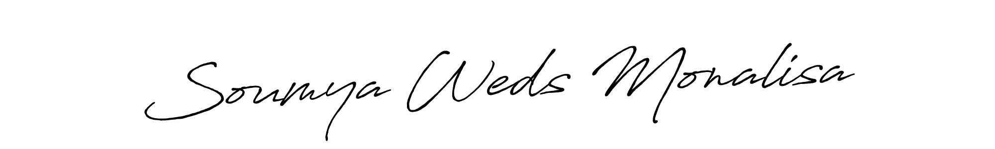 Use a signature maker to create a handwritten signature online. With this signature software, you can design (Antro_Vectra_Bolder) your own signature for name Soumya Weds Monalisa. Soumya Weds Monalisa signature style 7 images and pictures png