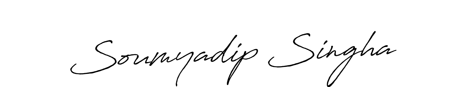 Create a beautiful signature design for name Soumyadip Singha. With this signature (Antro_Vectra_Bolder) fonts, you can make a handwritten signature for free. Soumyadip Singha signature style 7 images and pictures png