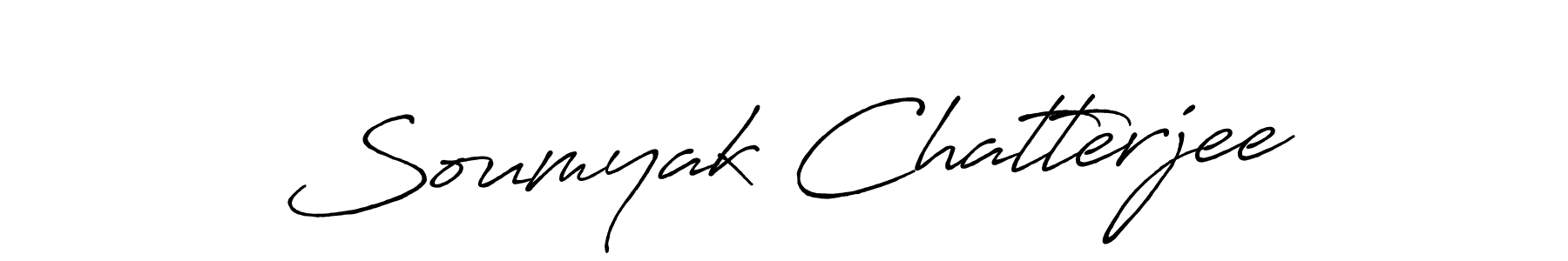 How to make Soumyak Chatterjee name signature. Use Antro_Vectra_Bolder style for creating short signs online. This is the latest handwritten sign. Soumyak Chatterjee signature style 7 images and pictures png