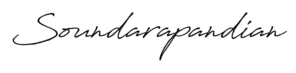 The Antro_Vectra_Bolder handwriting style adds charm and authenticity to name Soundarapandian. A wonderful choice for personal thank-you notes. Soundarapandian signature style 7 images and pictures png