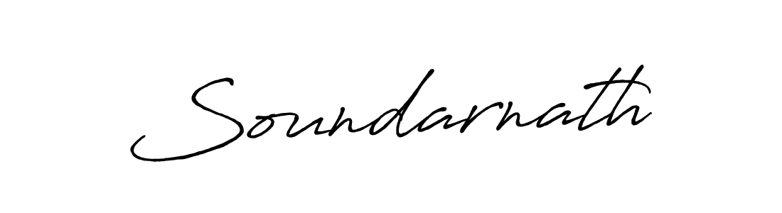 Create a beautiful signature design for name Soundarnath. With this signature (Antro_Vectra_Bolder) fonts, you can make a handwritten signature for free. Soundarnath signature style 7 images and pictures png