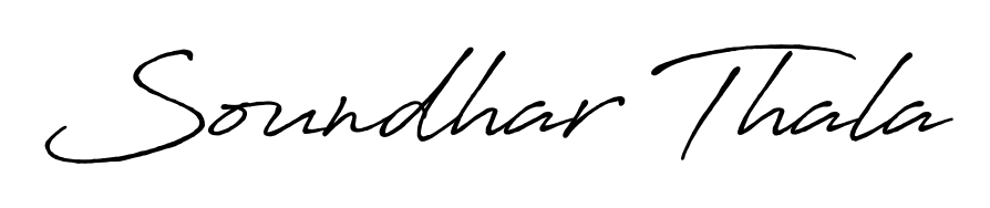 Download transparent PNG signature for name Soundhar Thala styled with Antro_Vectra_Bolder font. Ready to paste directly into PDF and Word agreements. Soundhar Thala signature style 7 images and pictures png