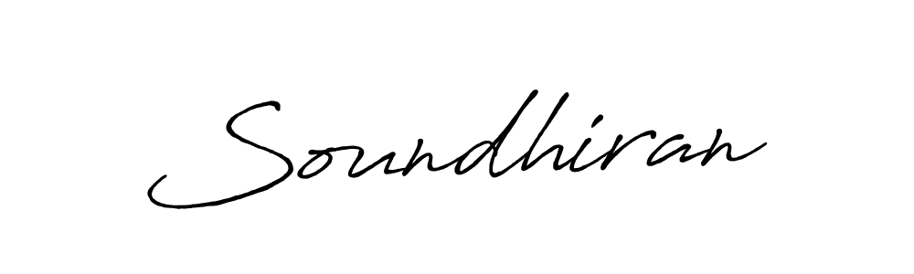 Create a beautiful signature design for name Soundhiran. With this signature (Antro_Vectra_Bolder) fonts, you can make a handwritten signature for free. Soundhiran signature style 7 images and pictures png