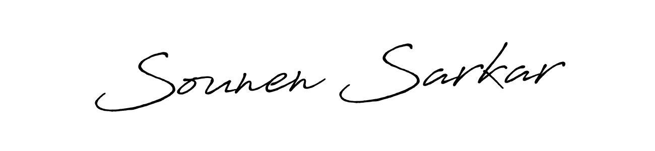 How to make Sounen Sarkar name signature. Use Antro_Vectra_Bolder style for creating short signs online. This is the latest handwritten sign. Sounen Sarkar signature style 7 images and pictures png