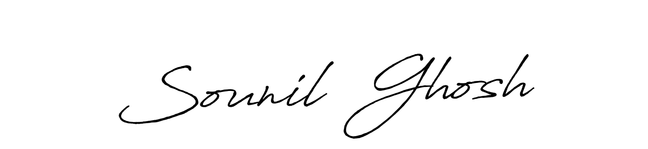 Use a signature maker to create a handwritten signature online. With this signature software, you can design (Antro_Vectra_Bolder) your own signature for name Sounil  Ghosh. Sounil  Ghosh signature style 7 images and pictures png