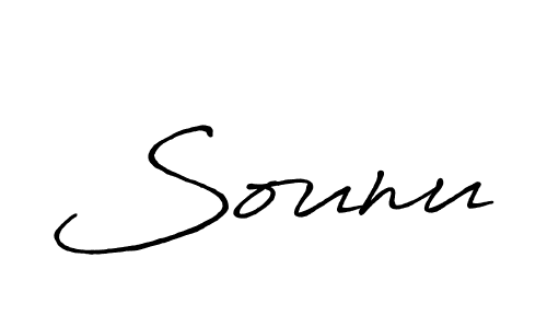 How to make Sounu signature? Antro_Vectra_Bolder is a professional autograph style. Create handwritten signature for Sounu name. Sounu signature style 7 images and pictures png