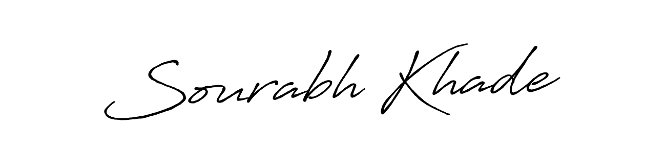 How to make Sourabh Khade name signature. Use Antro_Vectra_Bolder style for creating short signs online. This is the latest handwritten sign. Sourabh Khade signature style 7 images and pictures png