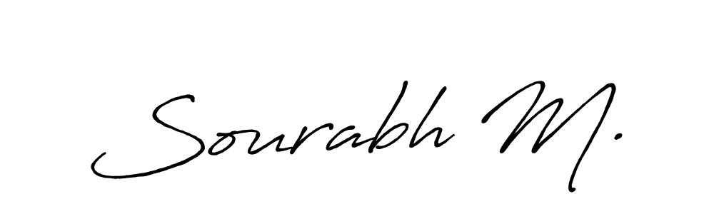 How to make Sourabh M. signature? Antro_Vectra_Bolder is a professional autograph style. Create handwritten signature for Sourabh M. name. Sourabh M. signature style 7 images and pictures png